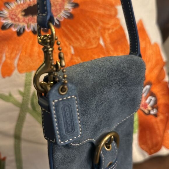 VINTAGE COACH SOHO MINI POUCH BUCKLE BAG SUEDE LEATHER W/HANGTAG STYLE #4332 GVC - Picture 6 of 17